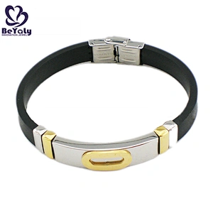 Cheap black leather beyaly jewelry titanium bangle