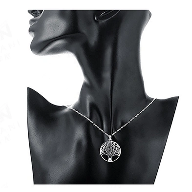 Fashion Tree Of Life Pendant 925 Sterling Silver Jewelry Necklace Set