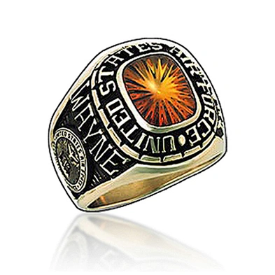 Orange enamel air force military bands ring