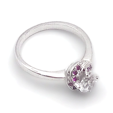 Flower costume jewelry 925 sterling silver genuine natural ruby ring