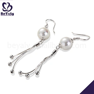 Boho Jewelry 925 Silver Tassel Earrings, Fashion Pearl Earrings Trend 2020