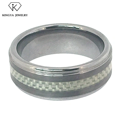 Engagement mesh carbon fiber ring blank in stainless steel