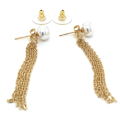 Elegant vintage studs premium pearl multi-tassel earrings two ways to wear silver pin earrings