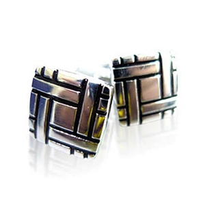 Fashion square shape laser engraved men's mechanic cufflink