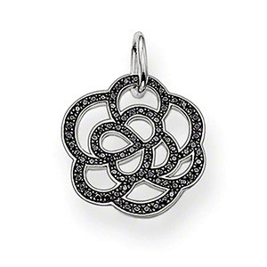 Rose gold plated flower design silver jewelry necklace