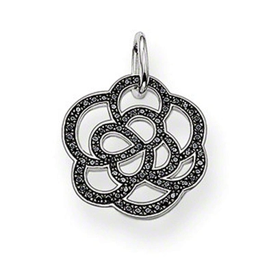 Rose gold plated flower design silver jewelry necklace