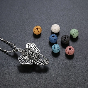 Volcanic oil incense pendant necklace new ethnic style elephant collar neckless jewelry