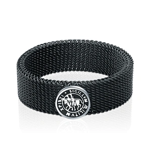Manly style shiny wholesale finger braided leather rings