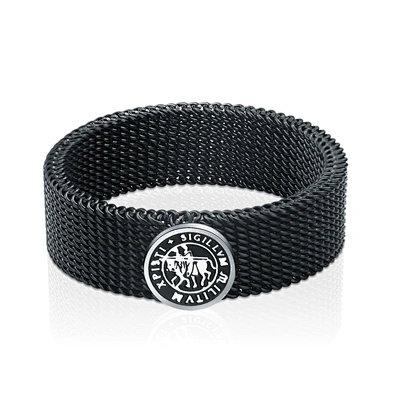 Manly style shiny wholesale finger braided leather rings