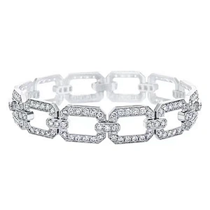 Mexican women pure white gold chain bracelet model