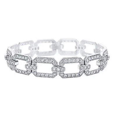 Mexican women pure white gold chain bracelet model