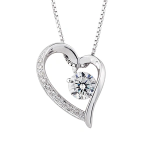 New model silver cubic zircon heart charms bulk