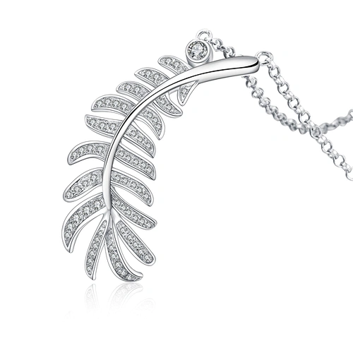 White Cz Stone Leaf Jewelry Bridal Wedding Fancy Necklace Set