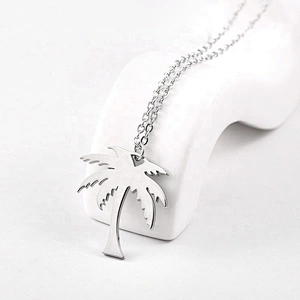 Tree Shape Silver Gold Rose Gold Plated Stainless Steel Necklace Punk