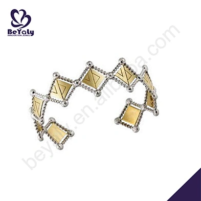 Custom design silver rhombus adjustable tennis bracelet
