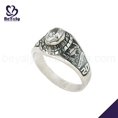 Refined blue cz china factory 316l stainless steel jewelry