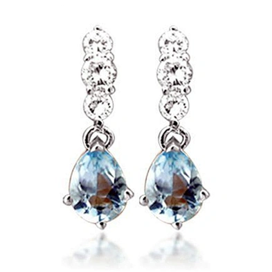 Yellow topaz silver fashion cubic zirconia earrings