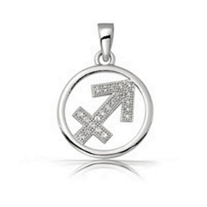 925 sterling silver Sagittarius Zodiac Sign necklace with CZ