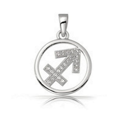 925 sterling silver Sagittarius Zodiac Sign necklace with CZ
