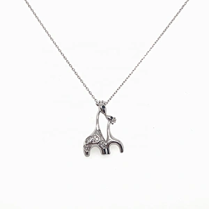 Fashion Beauty Costume Decorative Family Love Silver Giraffe Mom Necklace