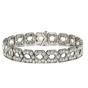 Charming cz sterling silver strand silver bracelet