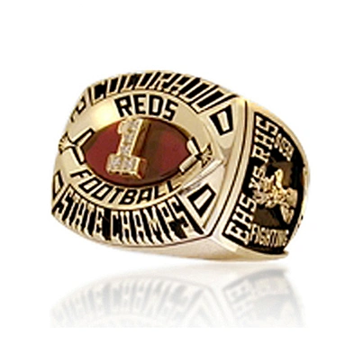 Blue enamel custom signet boxing championship rings