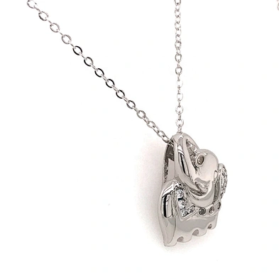 Hgh quality cute cubic zirconia silver 925 elephant pendant necklace