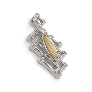 Hollow Design Stone Costume Jewelry Silver Smart Design Geometric Pendants