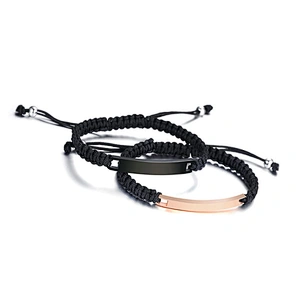Fashion engraved wholesale adjustable leather cord bracelet