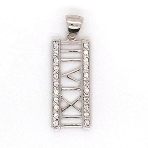 925 Sterling Silver Jewel 360 III VI XII Roman Numerals Jewelry Stone Pendant