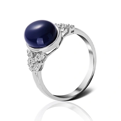 Fancy AAA cz blue sapphire silver bijouterie