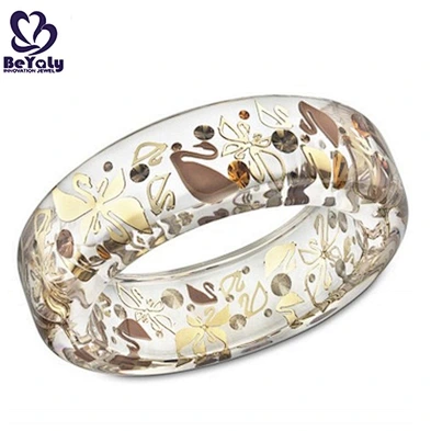 Black ceramic fancy swan engraved men bracelet