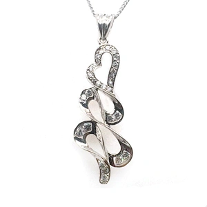 Special Big Flutter Heart Design Silver Necklace Pendant Wholesale