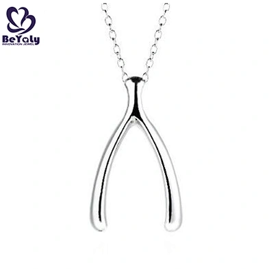 Simple design cheap 925 sterling silver wishbone necklace