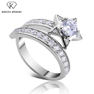 Adjustable Gemstone Engagement Wedding 925 Sterling Silver Platinum Ring Price