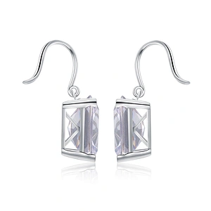 Cheap Cuboid Cubic Zircon 925 Silver Nonsensitive Hook Earrings
