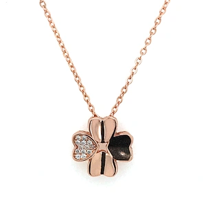 925 Sterling Silver Four Leaf Clover Chain Necklace Gold Plated