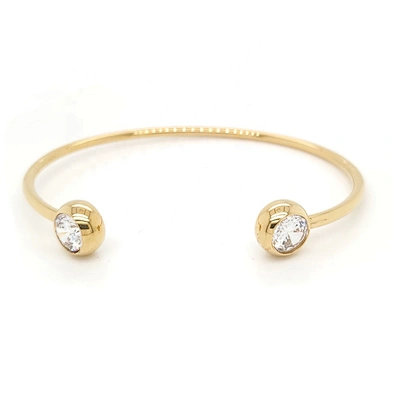 Wholesale simple design 18k gold plating cuff bangle gemstone bracelet unisex