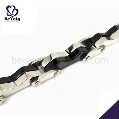 Black and steel zigzag design one direction charm bracelet