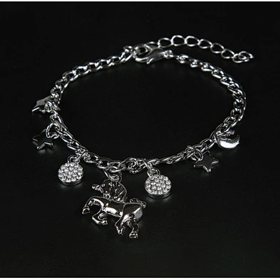 For Big Wrist Bohemia Charm Child Thread Image Bangles And Bracelet Horse Jewelry Hangtag
