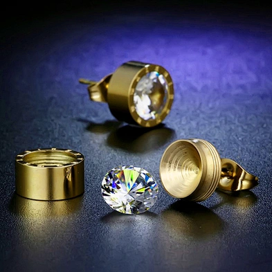 Color changeable stone gold plated stainless steel earrings bijoux women 925