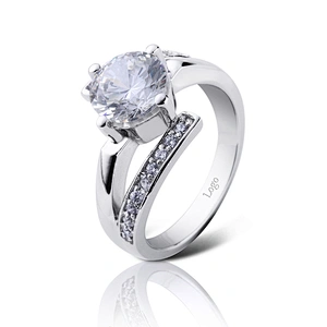 AAA cubic zircon girls white gold engagement rings