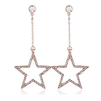 Luxurious star blue cz solid 925 silver earring jewelry
