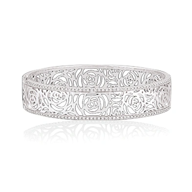 Rose flower platinum plating sterling silver bracelet bangle anklet