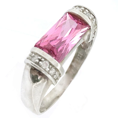 Cheap cz fashion silver stone pinky ring