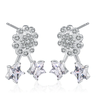 Pentagram star design cz flower tragus piercing jewelry earring