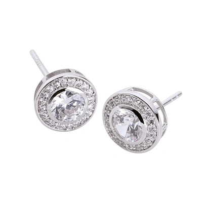 Christmas stock 925 sterling silver cz studs earrings