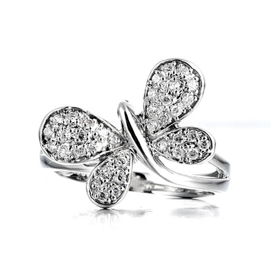 Luxurious butterfly with blue zircon pure platinum rings