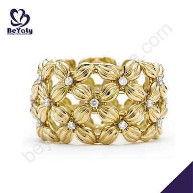 Girls silver cz luxury flower gold 24k jewelry