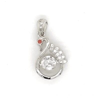 Wholesale Sterling Silver Cage Dancing Bird Charm Crane Diamond Pendants, Stone Jewelry Necklace Bird Pendant